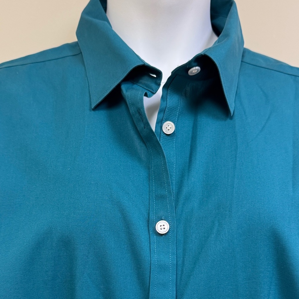 Talbots Teal Button Down Shirt - image 2